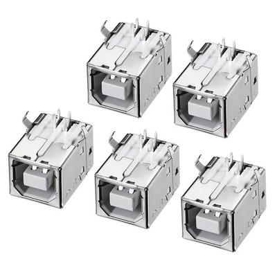 PCB USB Connector Type-B Female Jack 90 Degree DIP Printer Port 5Pcs #lk