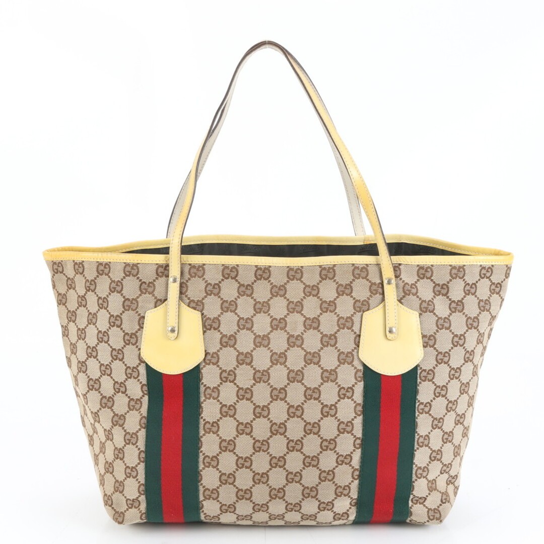 Gucci GG Canvas Sherry Line Leather Tote Bag Used, 32x25cm, 48cm Strap thumbnail 3