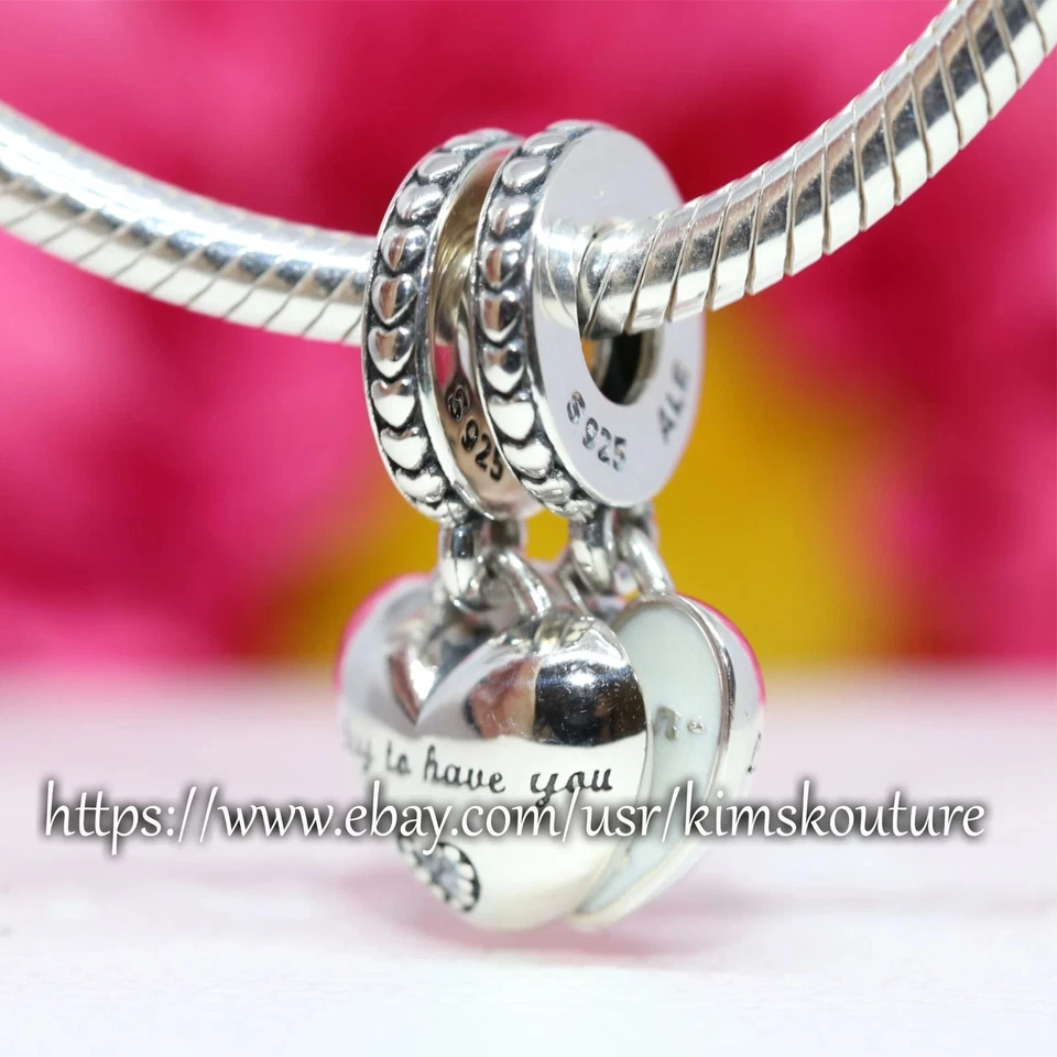 Authentic Pandora Charm, Daughter and Mother in Law Split Dangle 799321C01 - Image 2 of 4