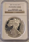 U.S. Mint 2001-W American Silver Eagle $1 1oz .999 Proof NGC PF69 UC #064