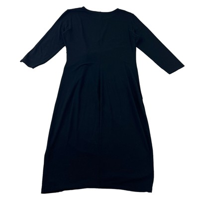 Boden A-Line Dress Petite's US 8P UK 12P Solid Black Front Knot 3/4 Sleeve  | eBay