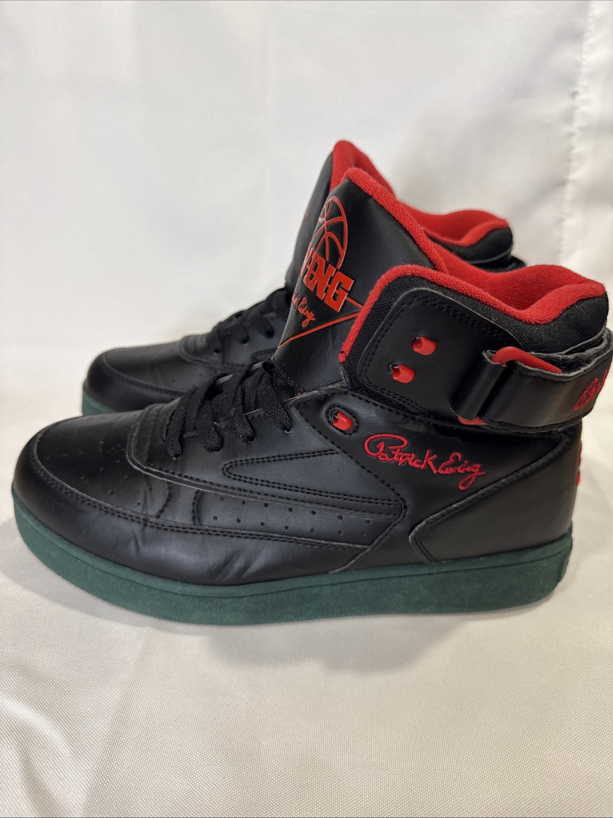 Patrick Ewing Orion x33 Hi Basketball Shoes Size 10  1/2 Black /Red / Green Rare image 2