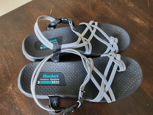 Skechers outdoor lifestyle, sandals women’s size 8 Black and Gray - Picture 8 of 11