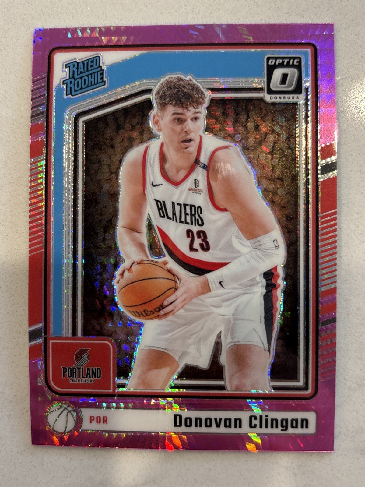 2024-25 Donruss Optic Donovan Clingan Hyper Pink Prizm #272 Rated Rookie