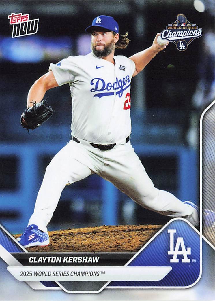 Clayton Kershaw #WS-13 Baseball Cards 2025 Topps Now World Series trading card — raw and PSA graded price guide