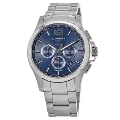 New Longines Conquest V.H.P. Chronograph Blue Dial Men's Watch L3.727.4.96.6