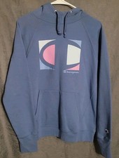 Champion Women's Purple Fleece Pullover Logo Front Hoodie Size Large NWOT