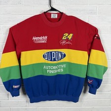 Vintage Jeff Gordon Sweatshirt Mens Large NASCAR Racing Rainbow DuPont 24