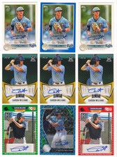 x19 Carson Williams 2021-2022 Topps Prizm Leaf Gold Red RC lot Auto Blue SN#/150