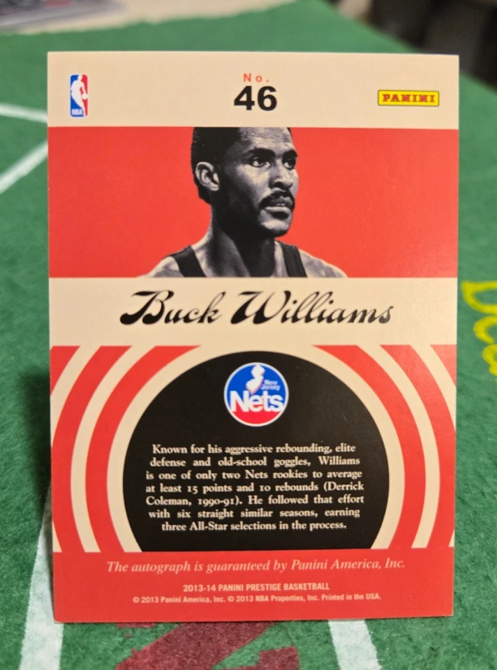 2013-14 Panini Prestige - Old School Signatures Buck Williams Card #46 /99 (AU) - Image 2 of 2