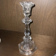 Cut Glass Pedestal Candlestick Holder Candelabra Cottage Coquette Vintage Decor