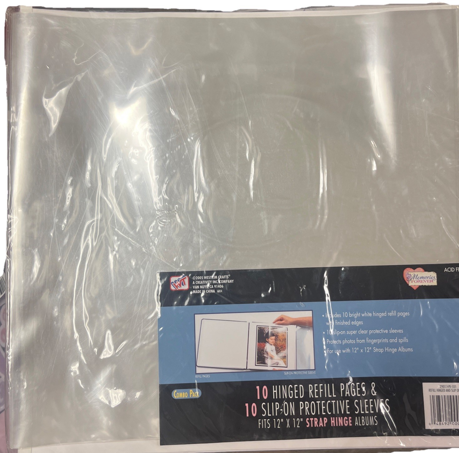 Packs Westrim Crafts 10 Hinged Refill Pages & 10 Slip-On Sleeves 12" x 12"