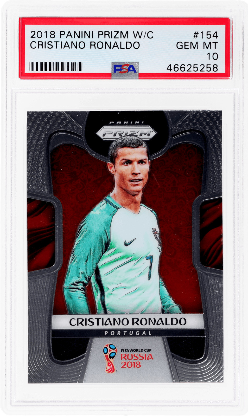 2018 Panini Prizm World Cup Cristiano Ronaldo #154 PSA 10