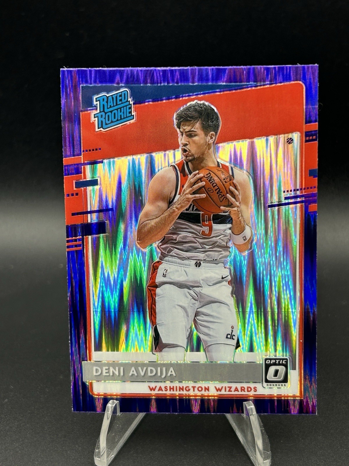 2020-21 Panini Donruss Optic - Rated Rookie Deni Avdija #159 Purple Shock Prizm
