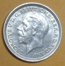 GREAT BRITAIN 1933 3 PENCE George V Silver Coin Uncirculated BU
