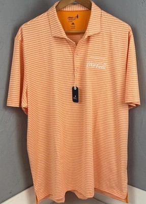 NEW Johnnie-O Performance Clipper Golf Polo Shirt Mens XL Coca-Cola Orange Cream