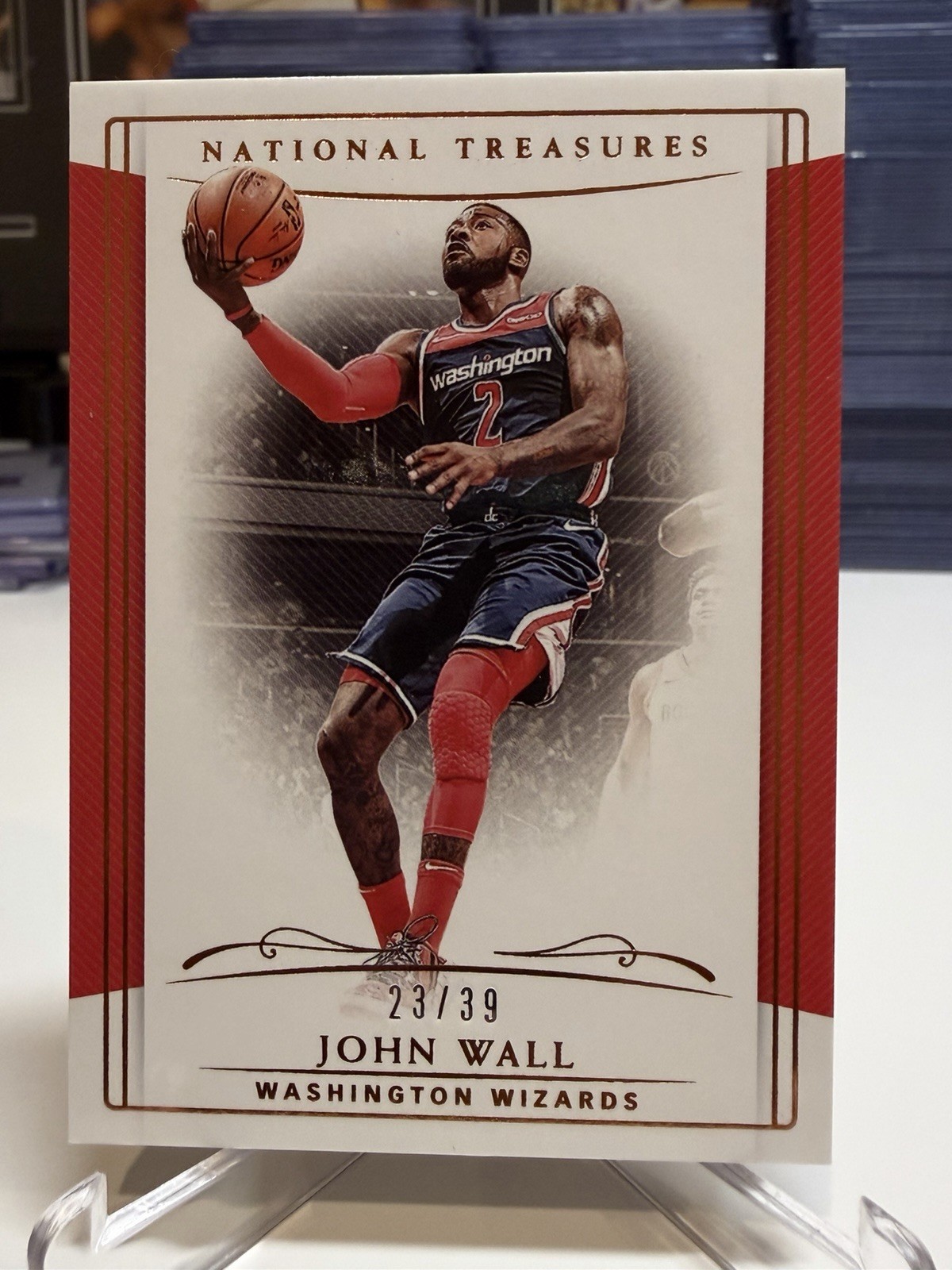 2018-19 NATIONAL TREASURES JOHN WALL #22 BRONZE WIZARDS 23/39 B-04