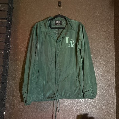 Eighty Eight Brand Windbreaker Jacket Mens Adult Size Large LA California Green