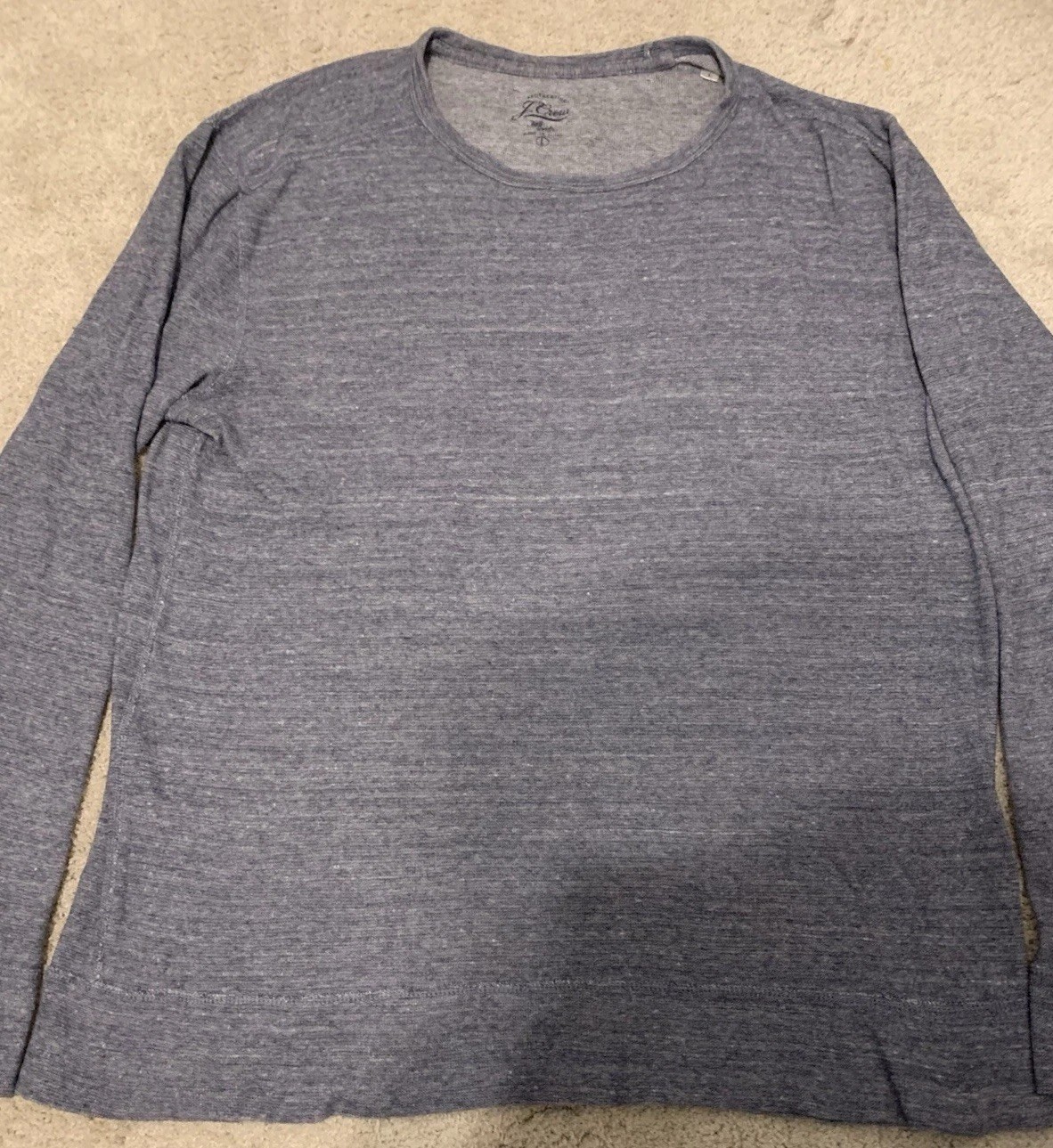 J.Crew Mens Large Blue Cotton Crewneck Sweater Pullover Knit Long Sleeve