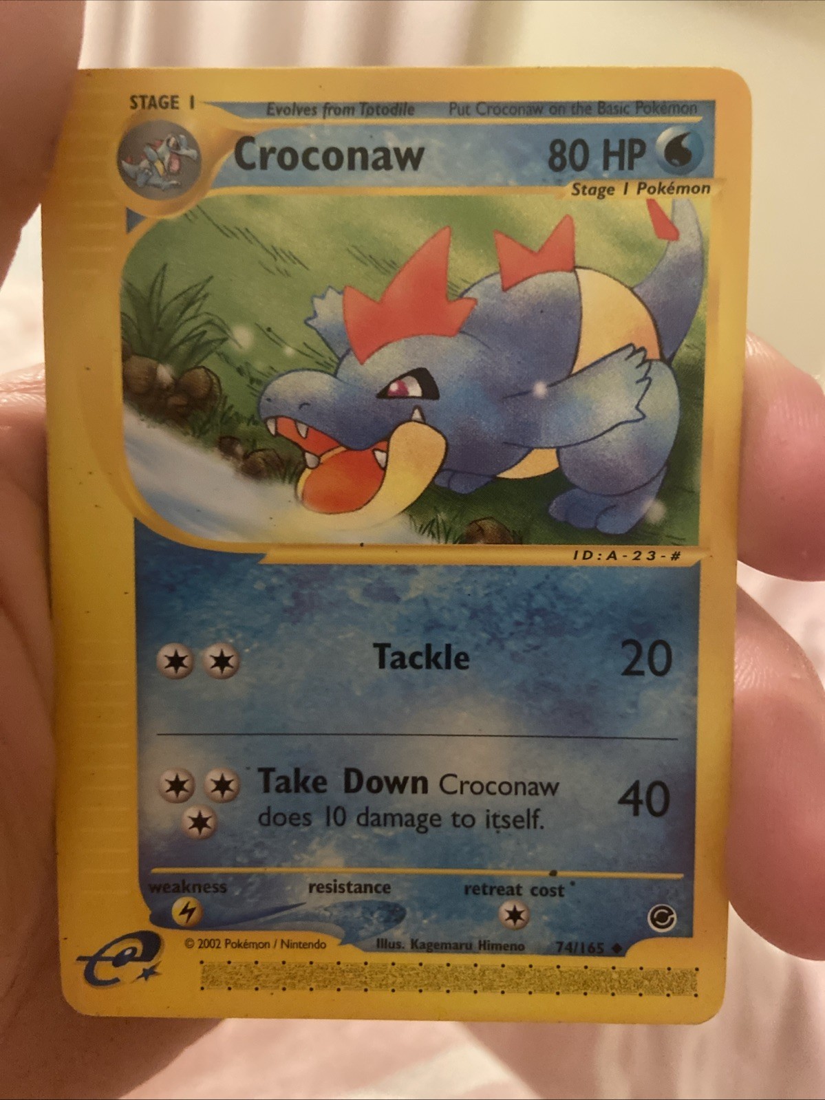 Croconaw 74/165 Uncommon Expedition Near Mint Pokemon WOTC