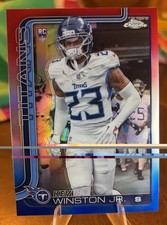 2025 Topps Chrome Football Kevin Winston Jr. RC Red White And Blue Refractor 