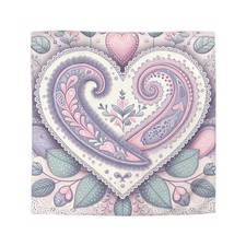 Boho Heart Microfiber Duvet Cover, Floral Bedding, Bedroom Decor, Cozy ... 