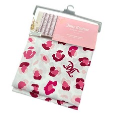 New Juicy Couture Fabric Shower Curtain White Pink Cheetah Leopard
