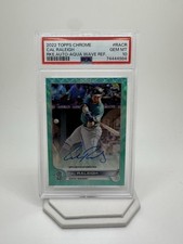 2022 TOPPS CHROME RC AUTOS AQUA WAVE REFRACTOR CAL RALEIGH 180/199 PSA 10 AUTO
