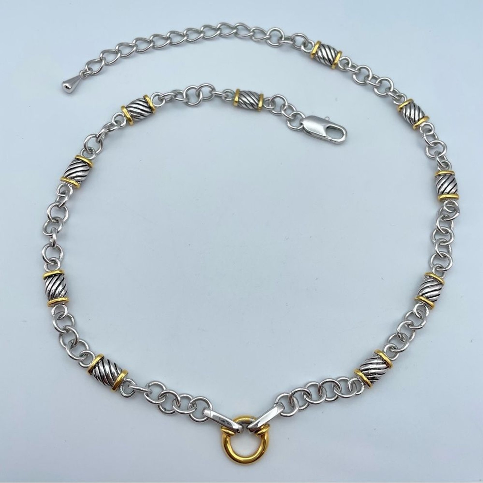 Designer-Inspired Rectangle Station Necklace – Tw… - image 4