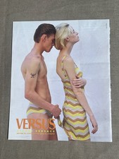 Versus Gianni Versace Man is Swim Woman in Dress Magazine Ad 1997