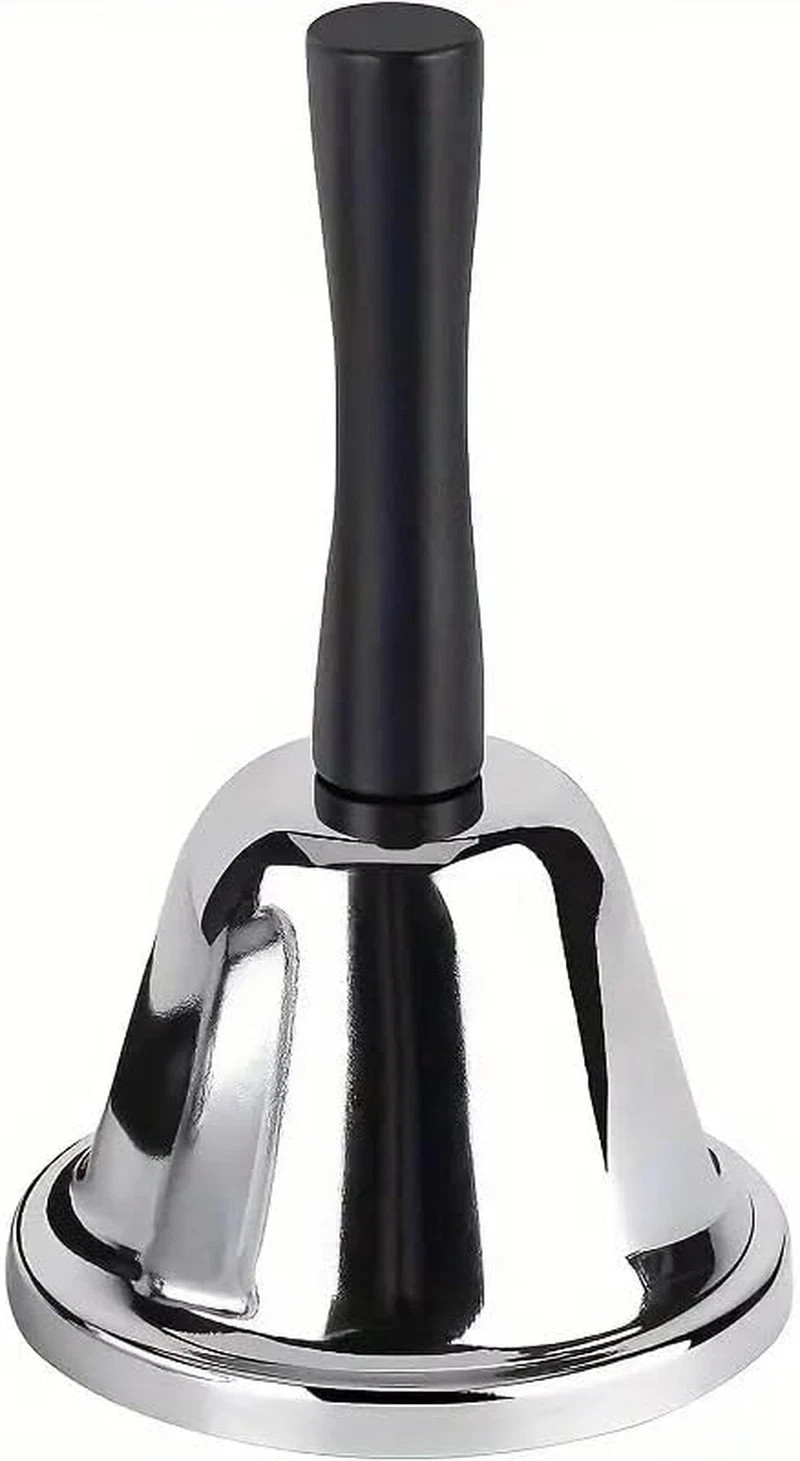 Hand Bell Stainless Steel Small Service Call Bell Loud Ringing Bell with Handle