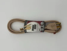 3 ft Indoor Power Cord Extension Cable Beige UL Listed