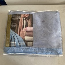NOS Owen New Horizon Blanket Powder Blue Twin/Full 72x90 New Made In USA Vntg