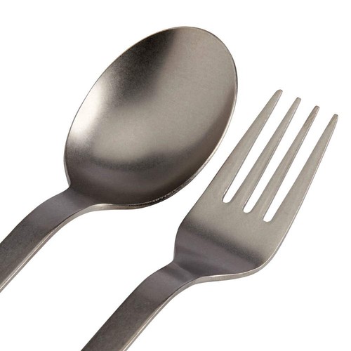 Titanium Fork & Spoon Set, Durable Utensils, Compact, Lightweight, Camping, H... - Picture 2 of 3