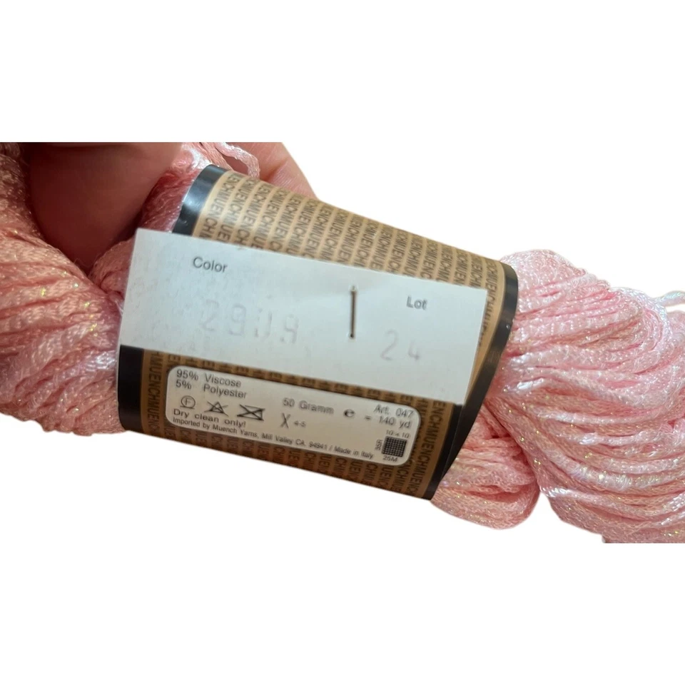 Lote De 8 Madejas De Hilo Valentina De Colección Rosa Con Brillo Italia 50 Gr Ea Viscosa Foto 4 de 4