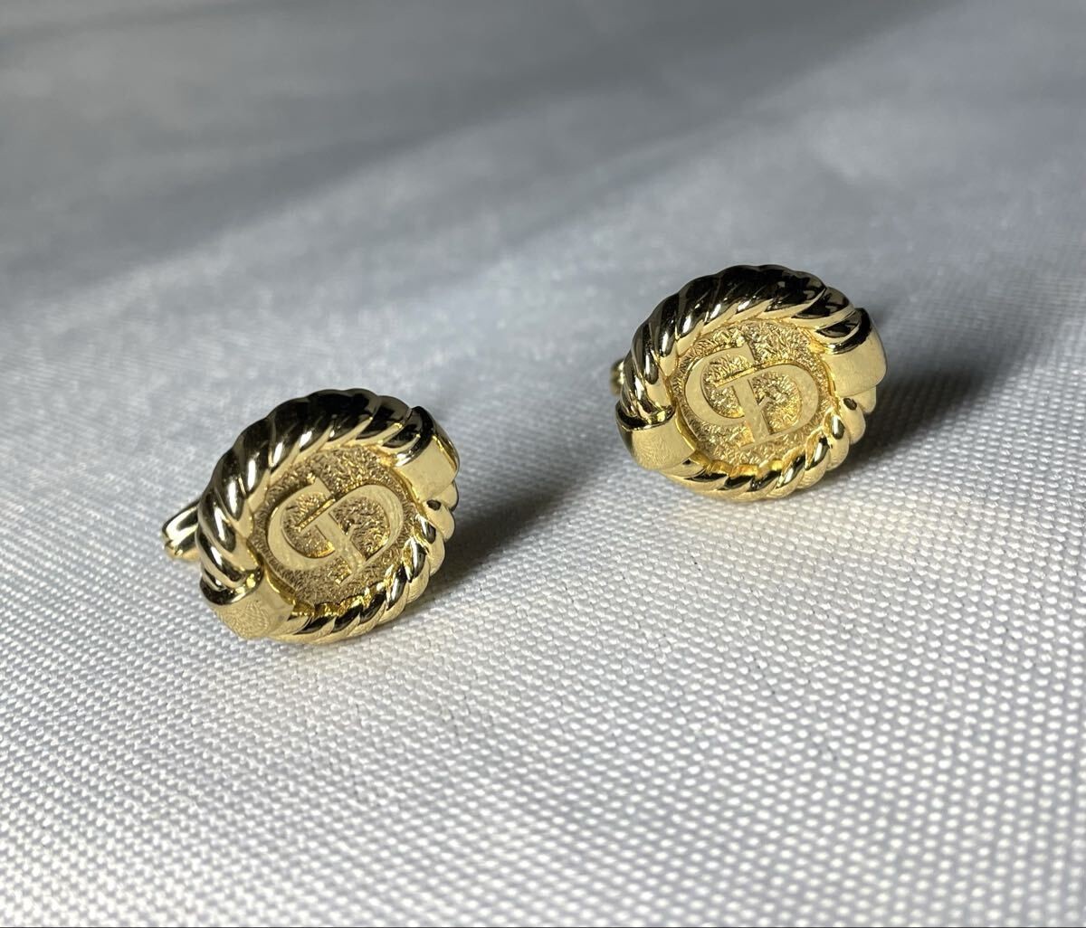 Christian Dior Cufflinks CD Logo & Side Design Vintage Gold Men's thumbnail 15