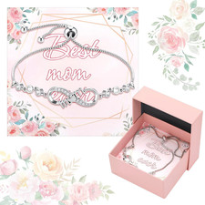 Mother'S Day Infinity Bracelet Gifts with Gift Box and Card for Mom,
