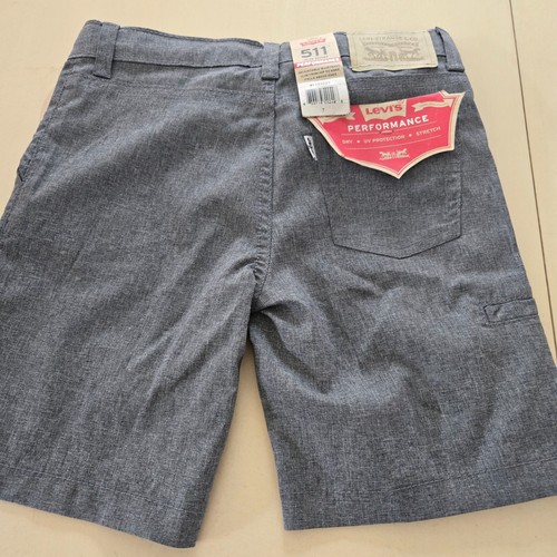 NEW BOYS SIZE 7 BLUE LEVI'S 511 PERFORMANCE SLIM FIT SHORTS ADJ WAISTBAND - Picture 2 of 6