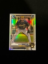 Alex Binelas 2021 Bowman Draft 1st BDC-79 Chrome Refractor Brewers Baseball Card