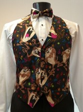 Disney Looney Tunes "Taz" Backless Vest  Pre-Tied Bow Tie Prom Disney Costume
