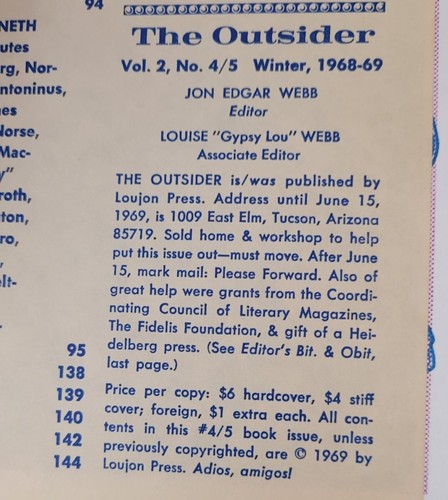 OUTSIDER 4/5 Jon Edgar Webb letters Henry MIller Burkowski, Patchen LOUJIN PRESS - Picture 2 of 17