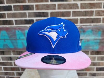Toronto Blue Jays MLB New Era Mens Baseball Cap Hat Pink Blue Fitted 7 5/8 New