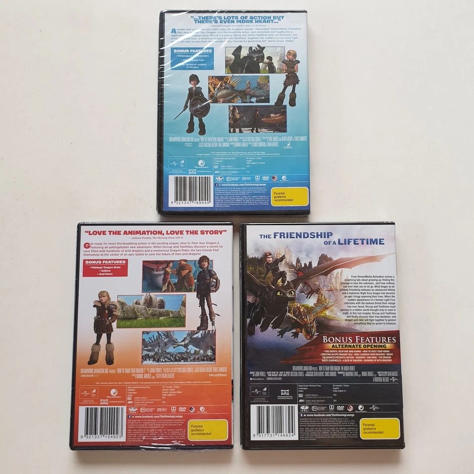 How To Train Your Dragon Trilogy DVD Collection (3-Disc) PAL Region 4 [SEALED] - Image 3 of 4