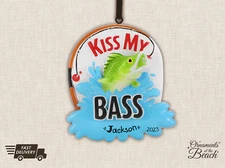 Fisher Hand Personalized Christmas Ornament-Fishing Ornament-Kiss My Bass