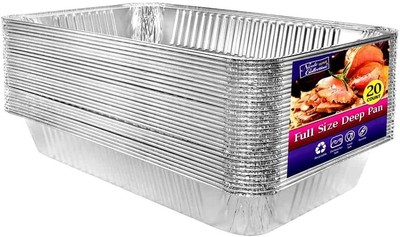 Full Size Aluminium Deep Foil Pan, Disposable Baking Tray, 21  x13  (Pack of 20)