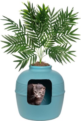 Hidden Litter Box Base Kit, Round Enclosed Cat Planter Furniture