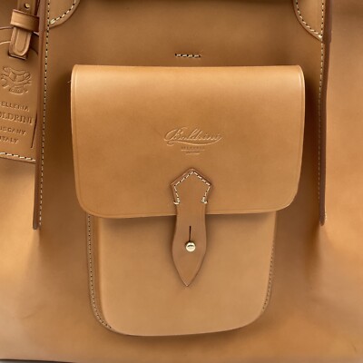 BOLDRINI SELLERIA GENUINE LEATHER SATCHEL/TOTE TAN ROSITA SHOULDER