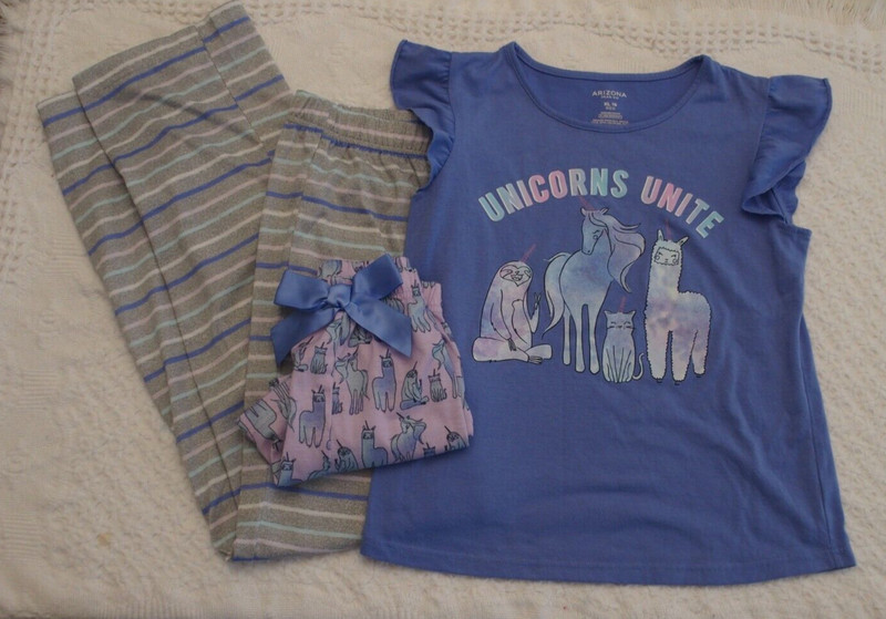 Arizona 16 Girls Unicorns Unite Pajamas Set PJ  short sleeve top pants shorts