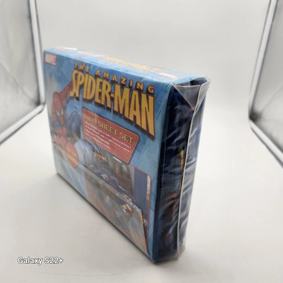 Marvel Spider-Man Twin Sheet Set 2009 Licensed SEALED NEW Super Hero Blue - Image 4 of 4