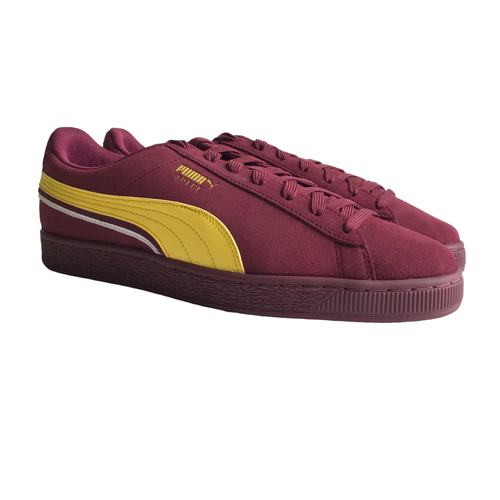 Puma Suede Triplex Sneakers, Burgundy/Maize/White, 10.5
